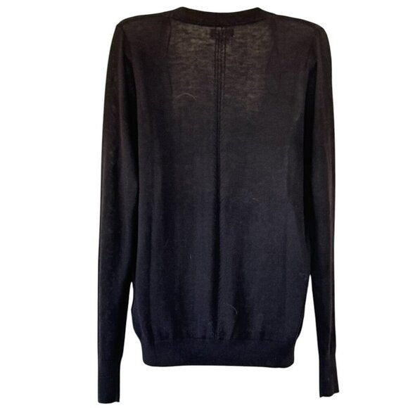 Fat Face Wool Blend Grandpa Cardigan Black 2 Pockets Grandma Women's Size 8 - Picture 3 of 9